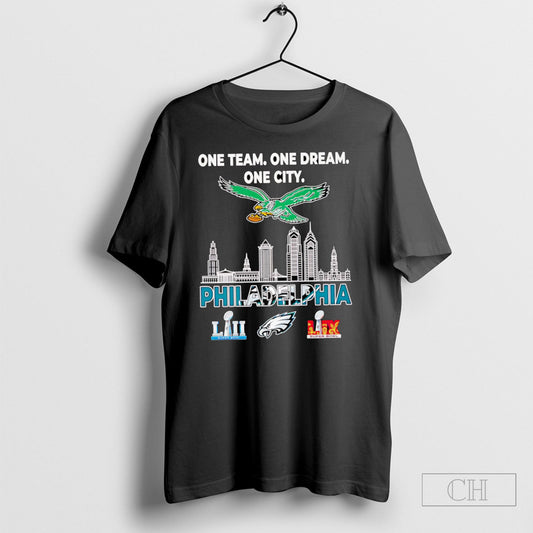 Official One Team One Dream One City Philadelphia Eagles Shirt Sweatshirt Poster