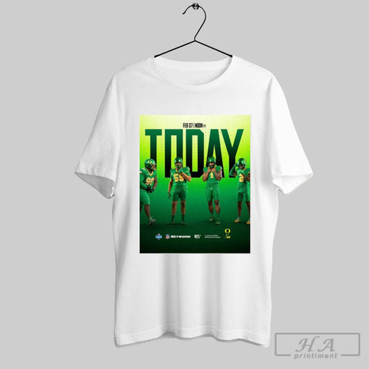 Official Oregon Ducks Football Jamaree Caldwell Derrick Harmon Jeffrey Bassa Jordan Burch Today Feb 27 Nfl Combine Poster T Shirt