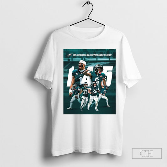 Official Philadelphia Eagles 145 Most Points Scored In A Single Postseason In Nfl History Poster T Shirt