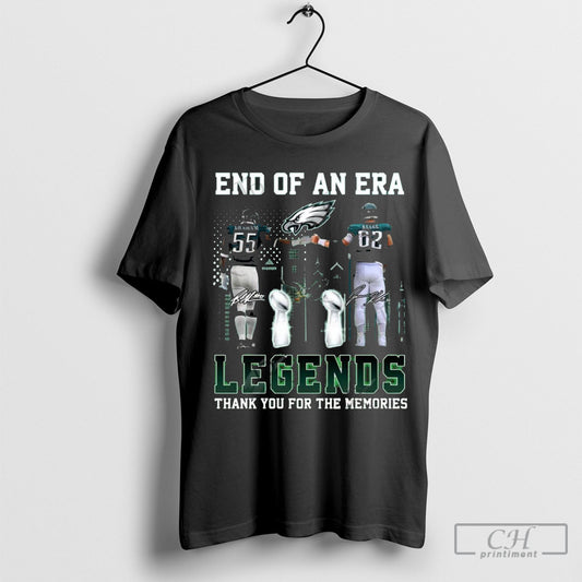 Official Philadelphia Eagles Graham And Kelce End Of An Era Legends Thank You For The Memories Signature 2025 Shirt Sweatshirt Poster