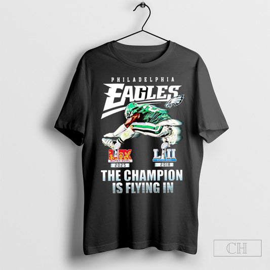 Official Philadelphia Eagles The Champion Is Flying In Saquon Barkley Shirt Sweatshirt Poster