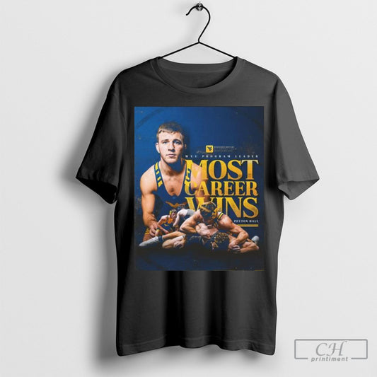 Official Poster All Alone At The Top Peyton Hall West Virginia Mountaineers Program Leader Most Career Wins T Shirt