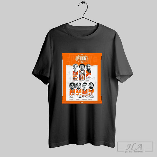 Official Poster Clemson Tigers Football Pro Day 2025 Jake Briningstool Barrett Carter Phil Mafah Signatures T Shirt