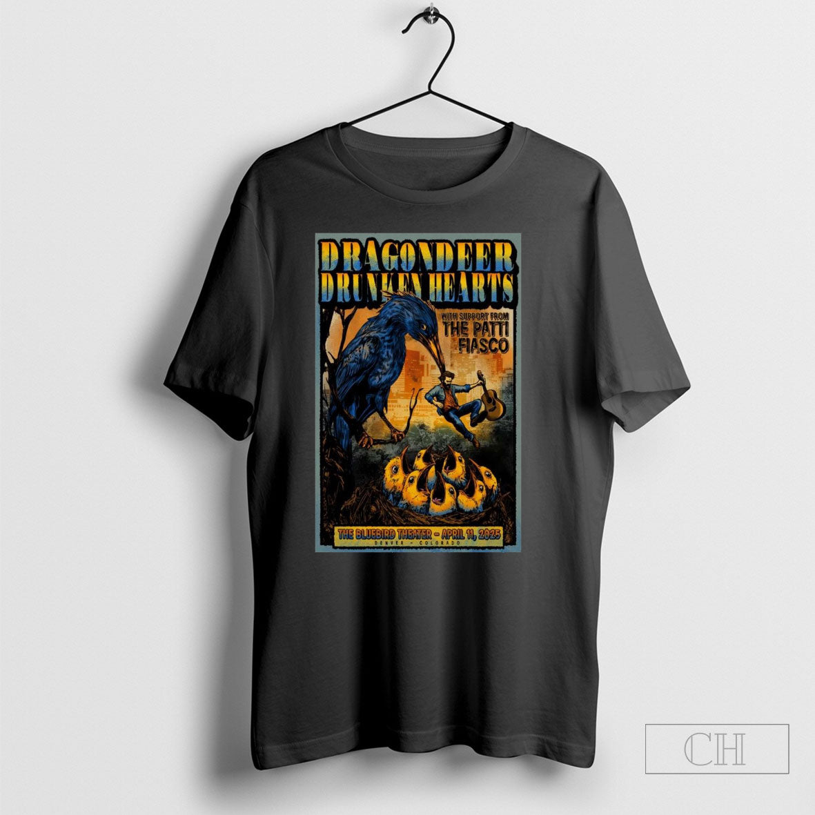 Official Poster Dragondeer And Drunken Hearts April 11 2025 Bluebird Theater Denver Co T Shirt