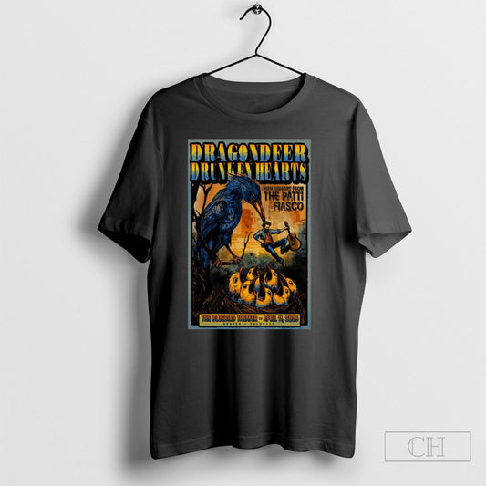 Official Poster Dragondeer And Drunken Hearts April 11 2025 Bluebird Theater Denver Co T Shirt