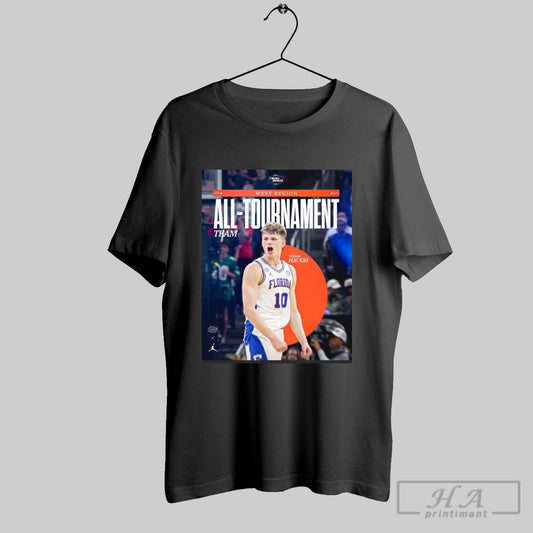 Official Poster Florida Gators Basketball Thomas Haugh West Region All Tournament Team March Madness T Shirt