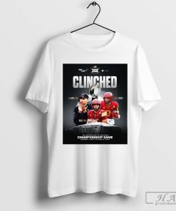 Official Poster Iowa State Cyclones Clinched Dr Pepper Big 12 Football Championship Game December 7 Storm Warning Arlington Texas t-shirt