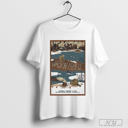 Official Poster Jason Isbell Auditorium Theatre Chicago Il 2 15 2025 T Shirt