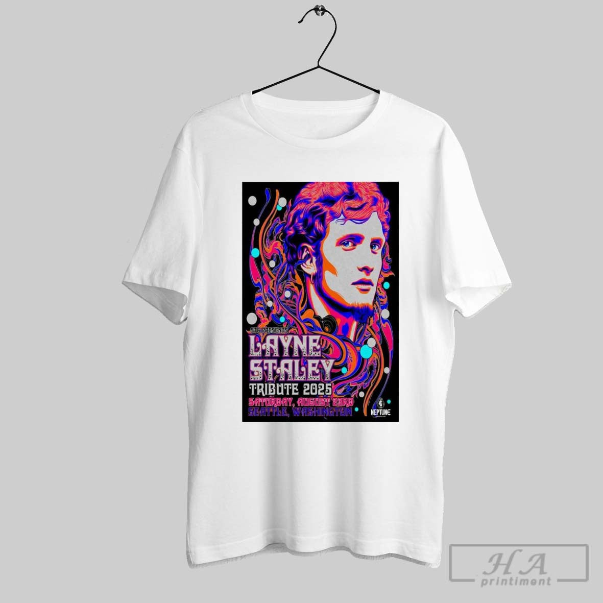 Official Poster Layne Staley Tour Saturday August 23 2025 Neptune Theatre Seattle Washington Painting T Shirt
