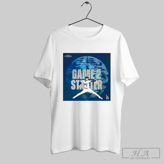 Official Poster Los Angeles Dodgers Mlb Baseball 2025 Roki Sasaki Game 2 Starters Mlb World Tour Tokyo Series T Shirt