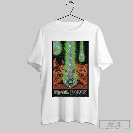 Official Poster Mersiv April 4 2025 Red Rocks Amphitheatre Morrison Co Concert Attack On Mars T Shirt