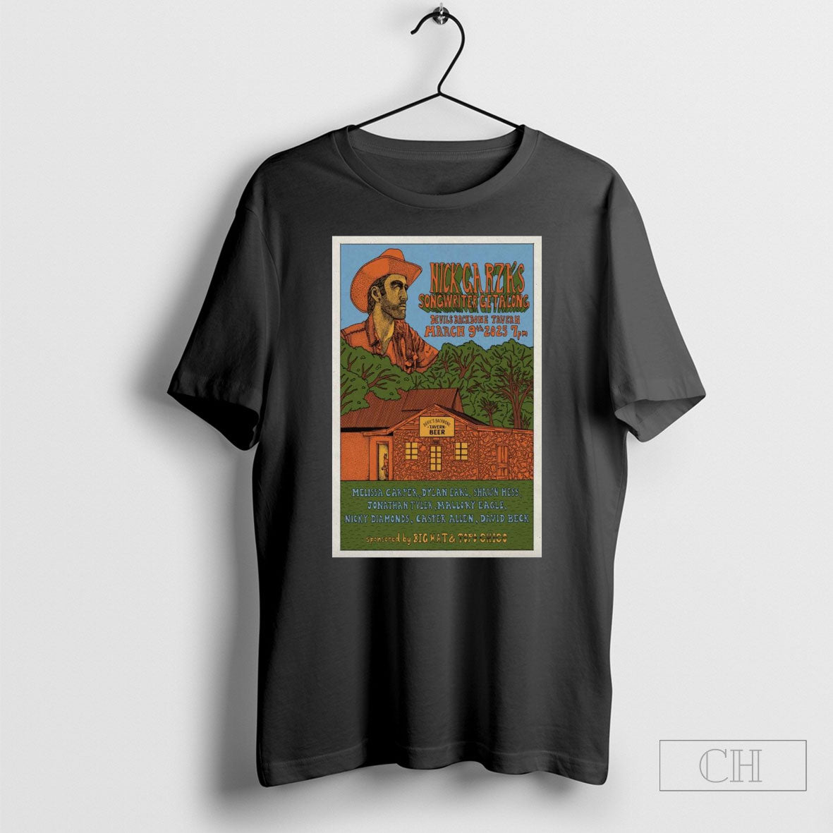 Official Poster Nick Garzas Get Along Devils Backbone Tavern Fischer Tx March 9th 2025 T Shirt