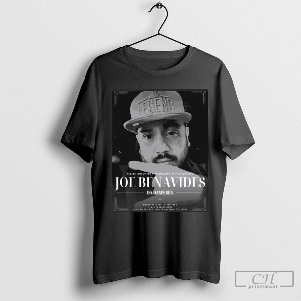 Official Poster Please Join Us For A Celebration Of Life Hondring Joe Benavides Da Damn Sen Mar 08 2025 T Shirt