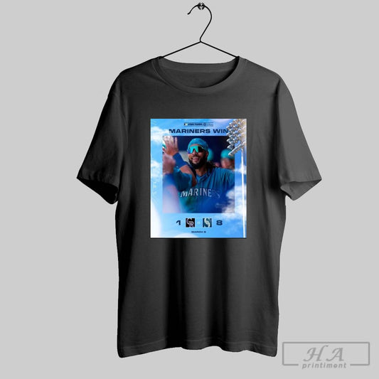 Official Poster Seattle Mariners Baseball Win 8 1 Colorado Rockies Final Score Mar 9 2025 Mlb Spring Training T Shirt