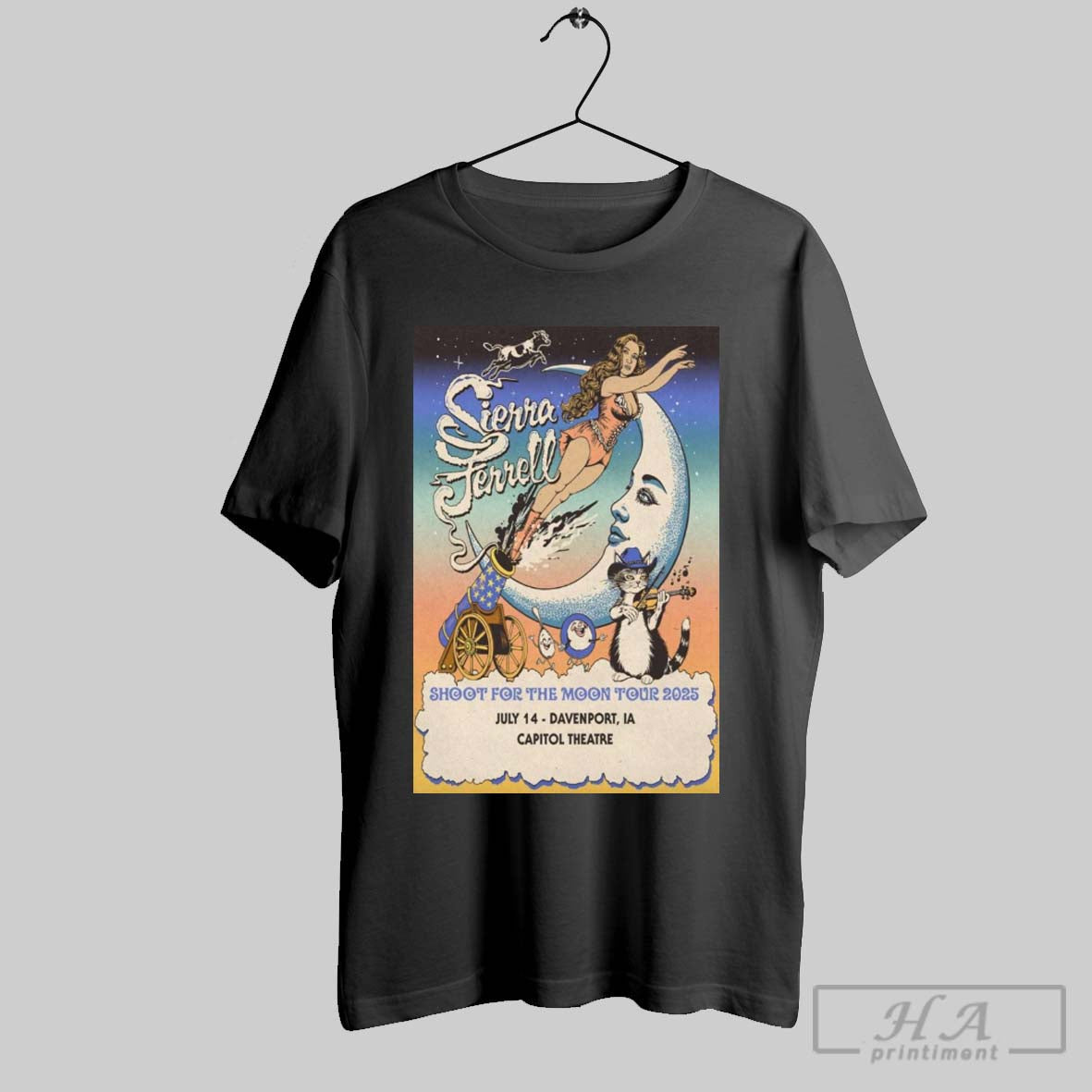 Official Poster Sierra Ferrell Capitol Theatre In Davenport Ia July 14 Shoot For The Moon Tour 2025 T Shirt