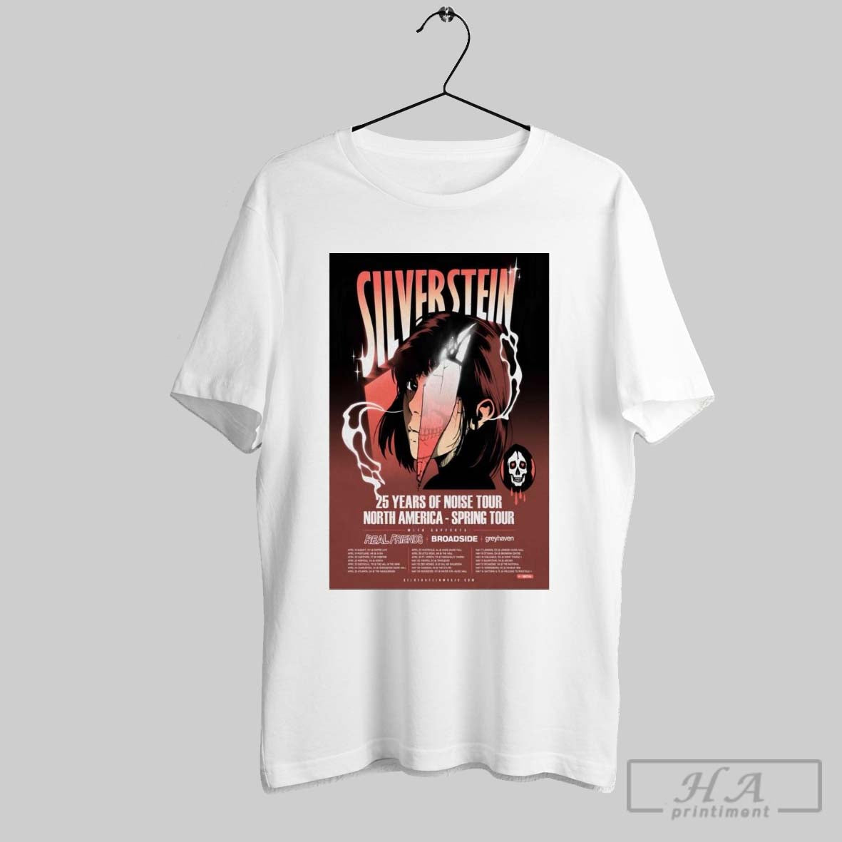 Official Poster Silverstein 25 Years Of Noise Tour North American Spring Tour 2025 Real Friends Broadside Painting T Shirt