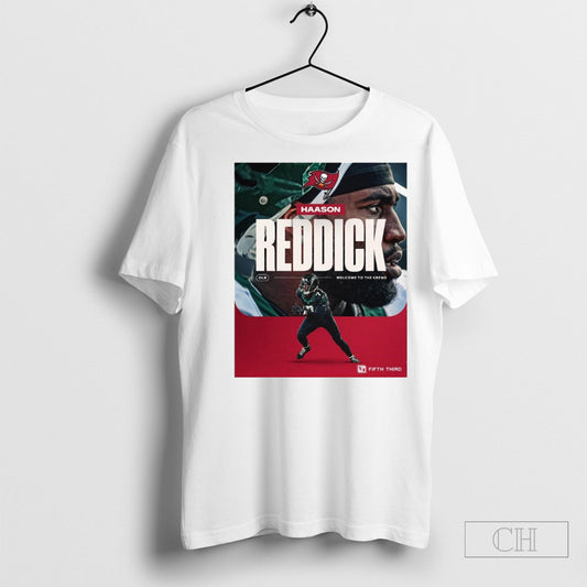 Official Poster Tampa Bay Buccaneers Nfl Football Olb Haason Reddick Welcome To The Krewe T Shirt