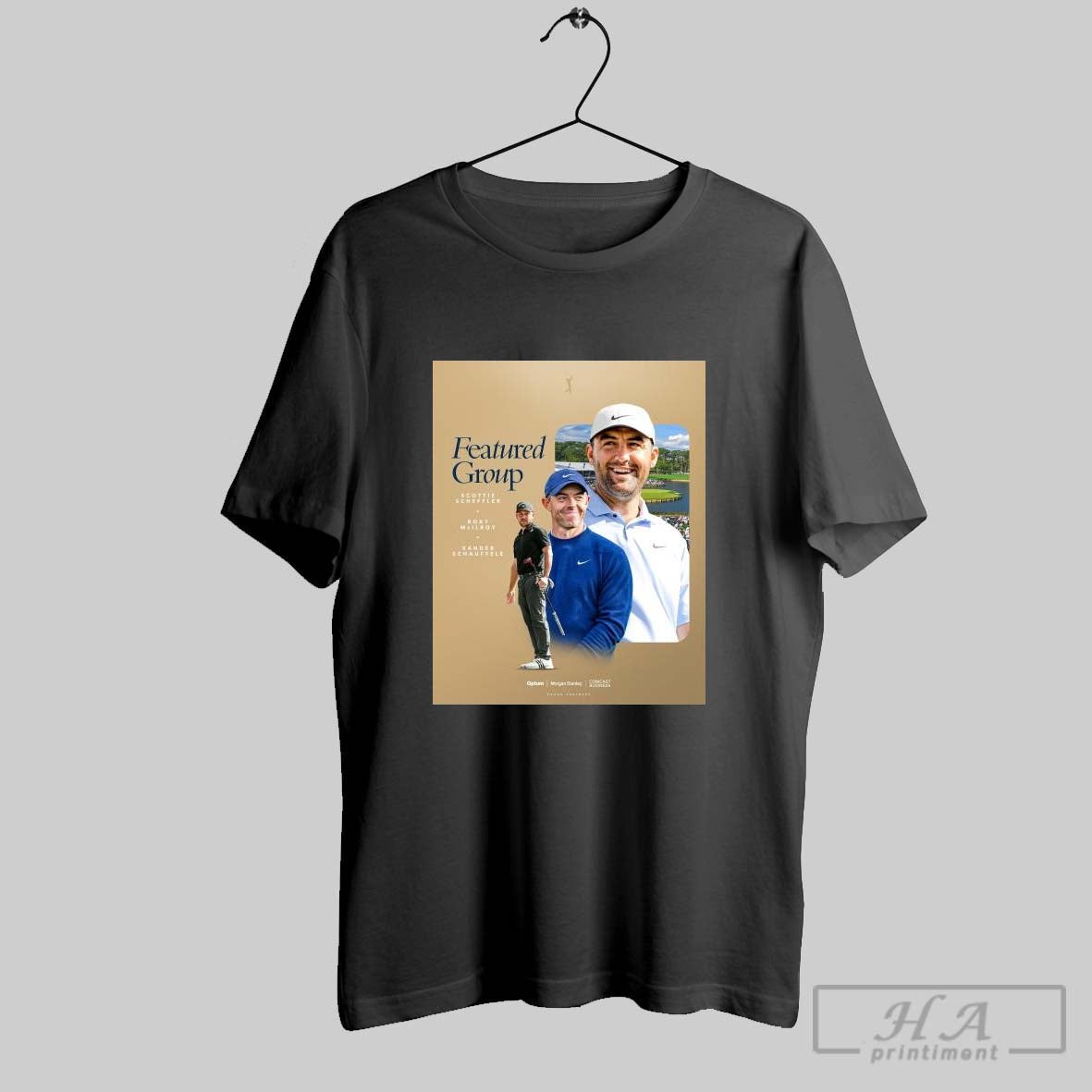 Official Poster The Stars Shine Even Brighter At Tpc Sawgrass Featured Group Scottie Scheffler Rory Mcilroy Xander Schauffele T Shirt