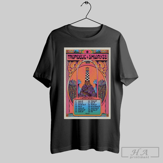 Official Poster Tropidelic And Shwayze Summer Tour 2025 8 7 Casper Wy 8 8 Denver Co 8 9 Salt Lake City Ut T Shirt