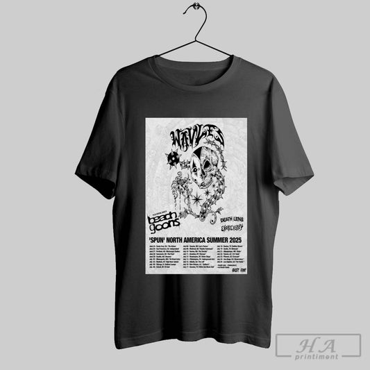 Official Poster Wavves Spun North America Summer Show 2025 Plus Special Guests Beach Goons T Shirt