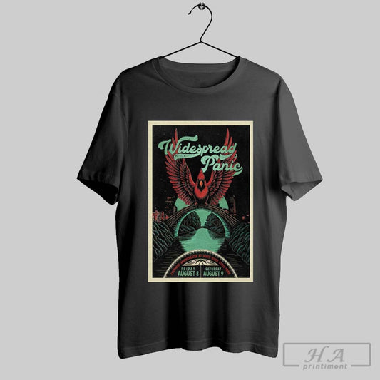 Official Poster Widespread Panic August 8 9 2025 Everwise Amphitheater At White River State Park Indianapolis In Tour T Shirt