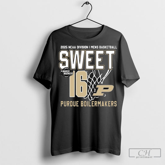 Official Purdue Boilermakers Mens Basketball 2025 Ncaa Tournament Sweet 16 Net T Shirt Hoodie