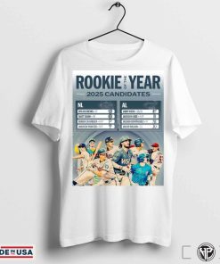 Official Rookie of the Year chances in 2025 Candidates NL Dylan Crews, Matt Shaw, AL Coby Mayo, Jackson Jobe Poster t-shirt