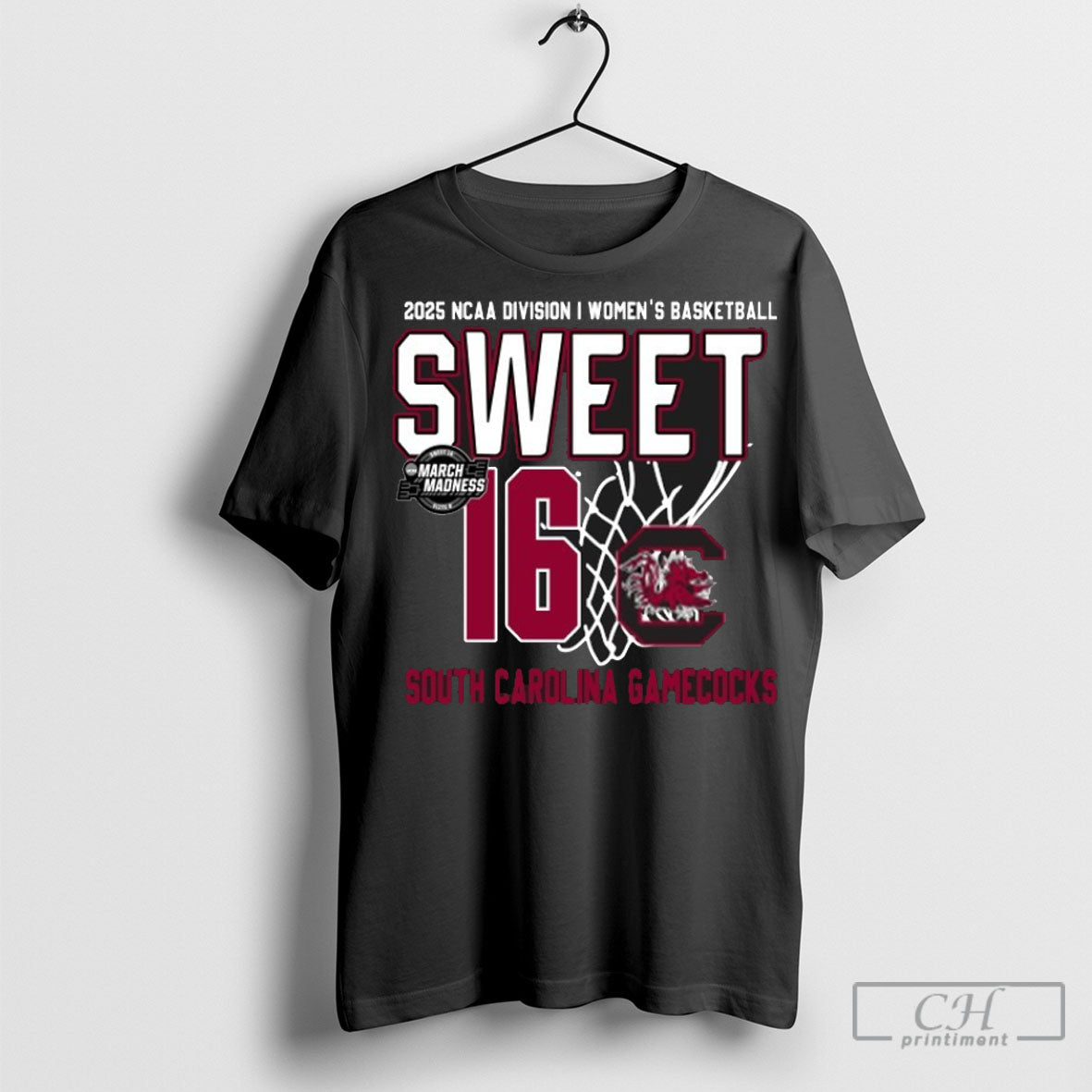 Official South Carolina Gamecocks Womens Basketball 2025 Ncaa Tournament Sweet 16 Net T Shirt Hoodie