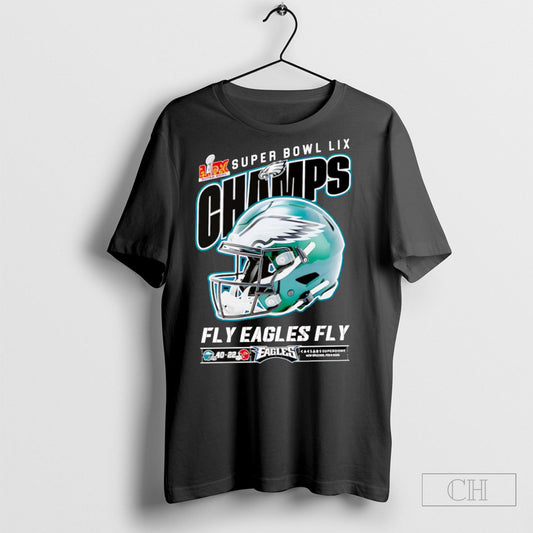 Official Super Bowl Lix Champs Fly Eagles Fly Helmet Shirt Sweatshirt Poster