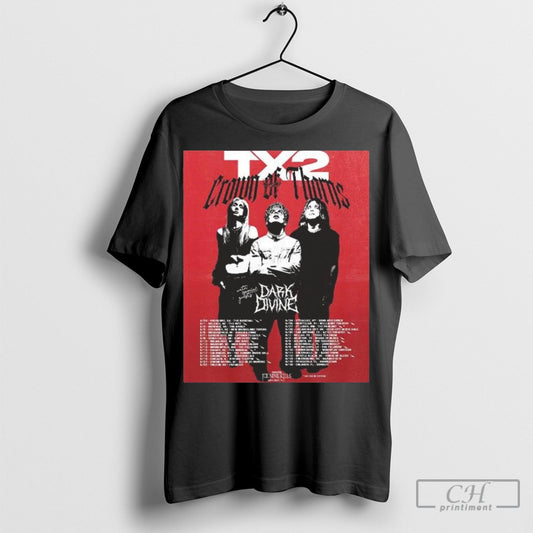 Official Tx2 Band Crown Of Thorns Tour 2025 With Special Guests Dark Divine Shirt Sweatshirt Poster