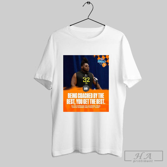 Official Tennessee Football Being Coached By The Best You Get The Best Elijah Simmons On Learning From Coach Garner And Coach Chop Nfl Combine Poster T Shirt