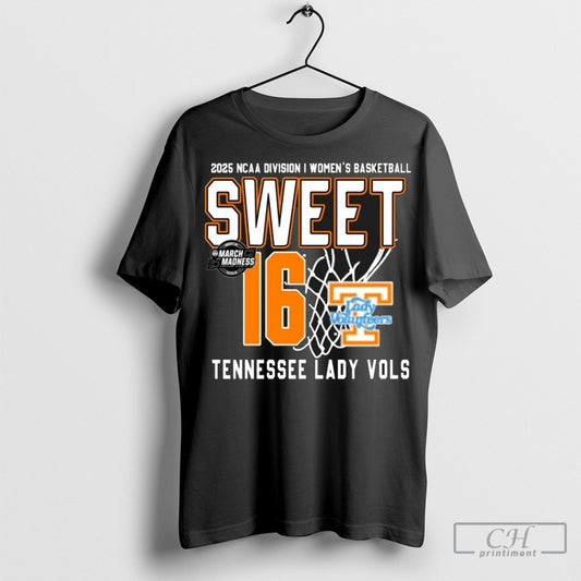 Official Tennessee Lady Vols Womens Basketball 2025 Ncaa Tournament Sweet 16 Net T Shirt Hoodie