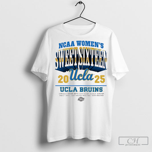 Official Ucla Bruins 2025 Ncaa Mens Basketball Sweet Sixteen March Madness Aarnisalo Barker Betts T Shirt Hoodie