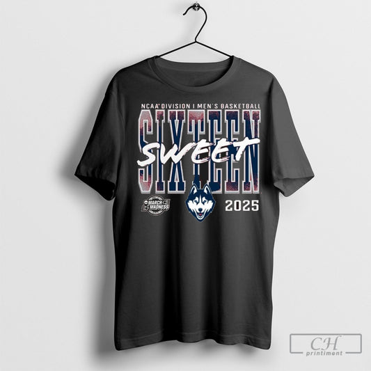 Official Uconn Huskies 2025 Ncaa Mens Basketball Tournament March Madness Sweet 16 T Shirt Sweatshirt Poster
