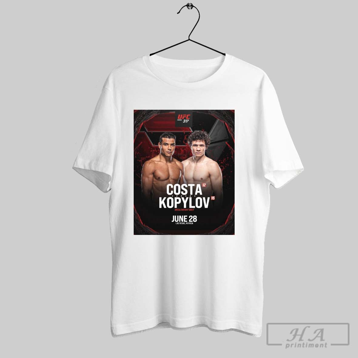 Official Ufc 317 Costa Vs Kopylov Middleweight Bout June 28 2025 Las Vegas Nevada Poster T Shirt