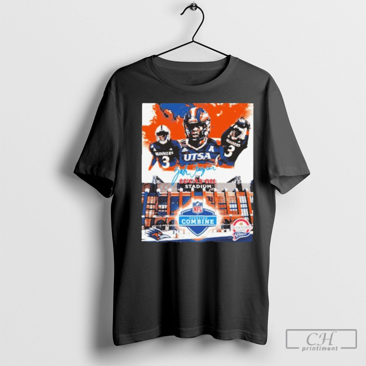 Official Utsa Roadrunners Runners Zah Frazier Lucas Oil Stadium Nfl Scouting Combine Scooters Coffee Frisco Bowl Poster T Shirt
