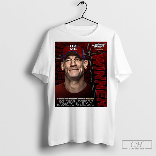 Official Wwe John Cena 1 Contender To The Undisputed Wwe Championship At Wrestlemania Elimination Chamber Poster T Shirt Sweatshirt Cutom Poster Coffee Mugs Ornaments