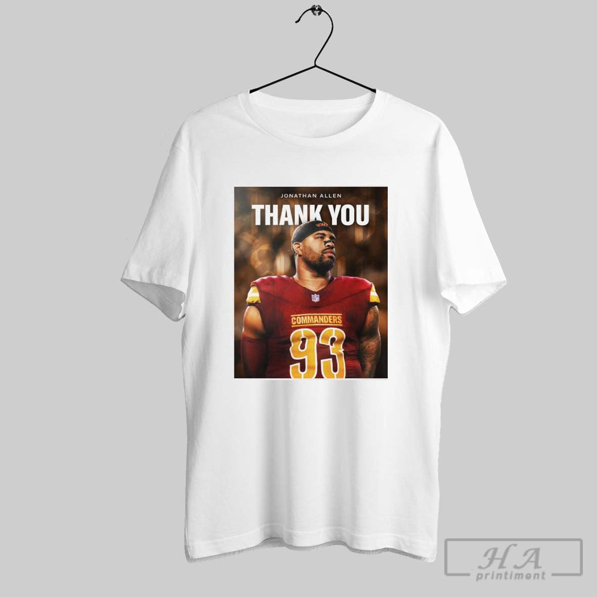 Official Washington Commanders Nfl Football Thank You Jonathan Allen Gave This Franchise Everything You Had Poster T Shirt