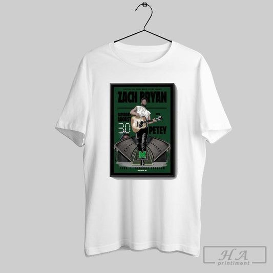 Official Zach Bryan Marshall University 3 28 25 Huntington Wv Show Poster Shirt