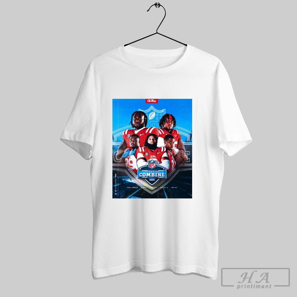 Ole Miss Rebels Football Nfl Scouting Combine 2025 Princely Umanmielen Jj Pegues Walter Nolen Jared Ivey Chris Paul Jr Poster T Shirt