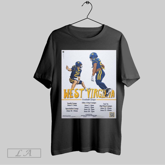 Original 2025 West Virginia Football Camps Elite 1 Day Camps Youth Camp Specialist Camp 7on7 And Big Man Camps Poster T Shirt Sweatshirt Tee Shirt