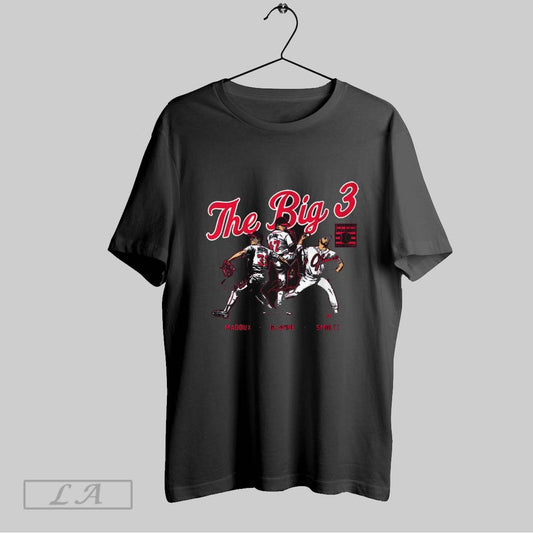 Original Atlanta Braves Greg Maddux Tom Glavine And John Smoltz The Big 3 National Baseball Hall Of Fame Signatures T Shirt Sweatshirt Hoodie Shirt