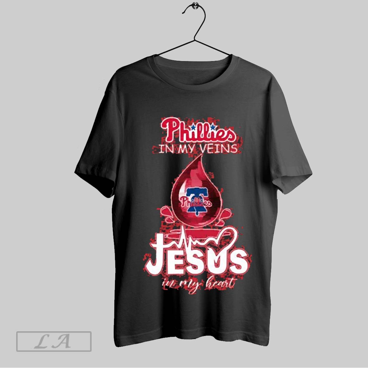 Original Awesome Phillies In My Veins Jesus In My Heart 2025 T Shirt Sweatshirt Hoodie Shirt