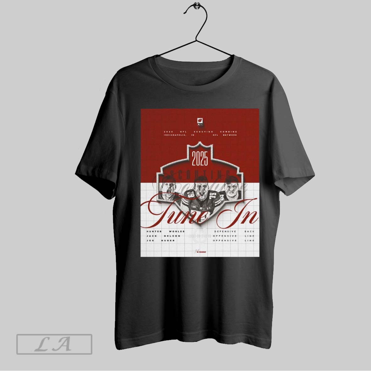 Original Hunter Wohler Jack Nelson Joe Huber Wisconsin Badgers Football 2025 Nfl Scouting Combine Feb 27 Mar 3 Poster T Shirt Sweatshirt Hoodie Shirt