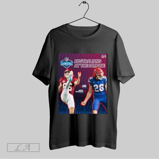 Original James Burnip Alabama Vs Jeremy Crawshaw Florida Australians At The Combine Nfl Scouting Combine 2025 Poster T Shirt Sweatshirt Hoodie Shirt