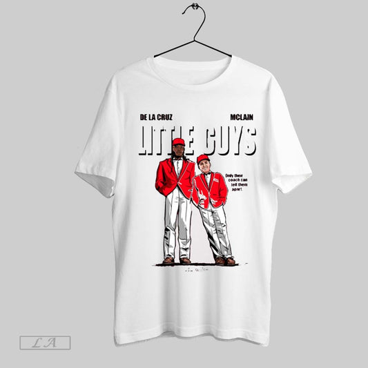 Original Little Guys Elly De La Cruz And Matt Mclain Cincinnati Reds Baseball Only Their Coach Can Tell Them Apart T Shirt Sweatshirt Hoodie Shirt