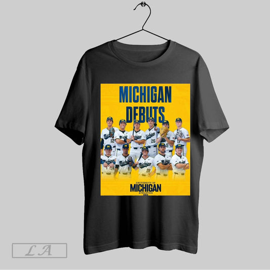 Original Michigan Baseball Debuts Max Debiec Matt Spear Jeter Ybarra Gavin Devooght University Of Michigan Athletics Poster T Shirt Sweatshirt Tee Shirt