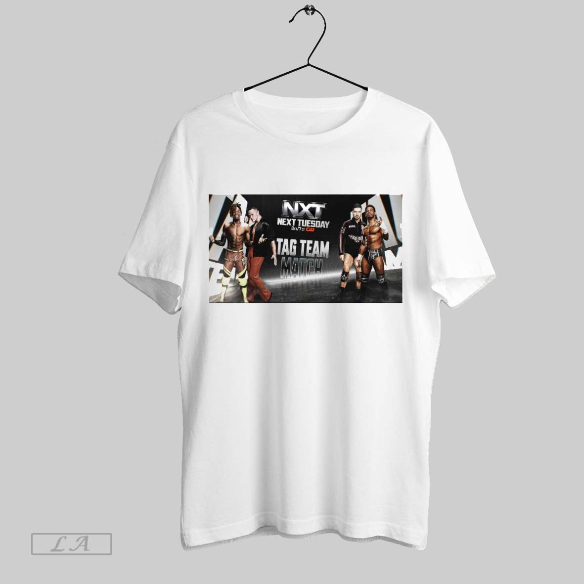 Original Nxt Next Tuesday Tag Team Match Ricky Saints And Jevon Evans Vs Ethan Page And Wes Lee Wwe 2025 Poster T Shirt Sweatshirt Tee Shirt