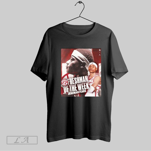 Original Oklahoma Sooners Jeremiah Fears Sec Freshman Of The Week February 24 2025 Poster T Shirt Sweatshirt Hoodie Shirt