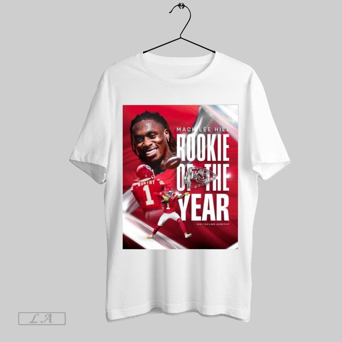 Original Poster Congratulations Mack Lee Hill Rookie Of The Year Award Xavier Worthy Kansas City Chiefs Nfl T Shirt Sweatshirt Tee Shirt